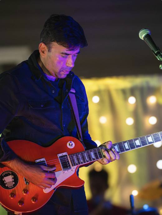 Vijay Joish on electric guitar